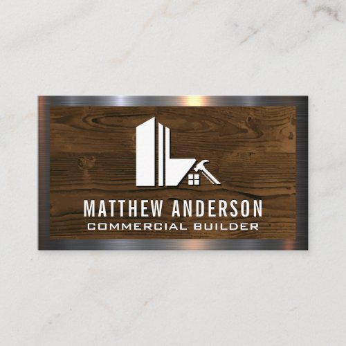 Construction Builder  Wood and Steel Business Card