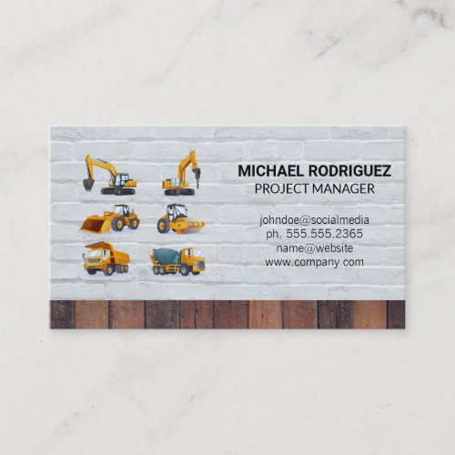 Construction | Builders | Heavy Machinery Business Card