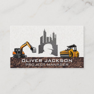 Construction Building Logo   Heavy Machinery Business Card