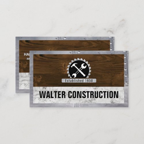 Construction Building Materials  Tools Logo Business Card