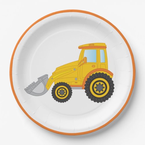 Construction Bulldozer Birthday Party Paper Plate