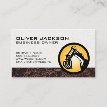 Construction | Bulldozer | Dirt Business Card by lovely_businesscards at Zazzle