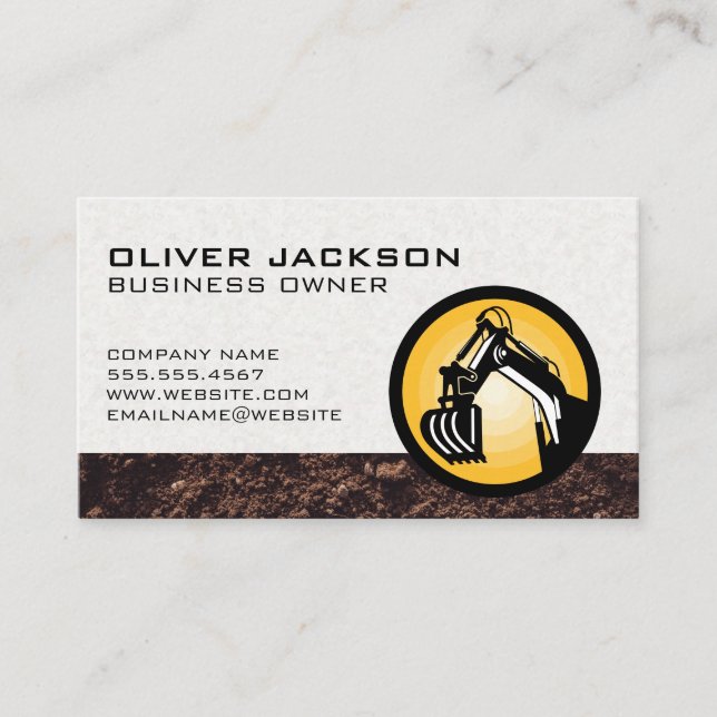 Construction | Bulldozer | Dirt Business Card (Front)