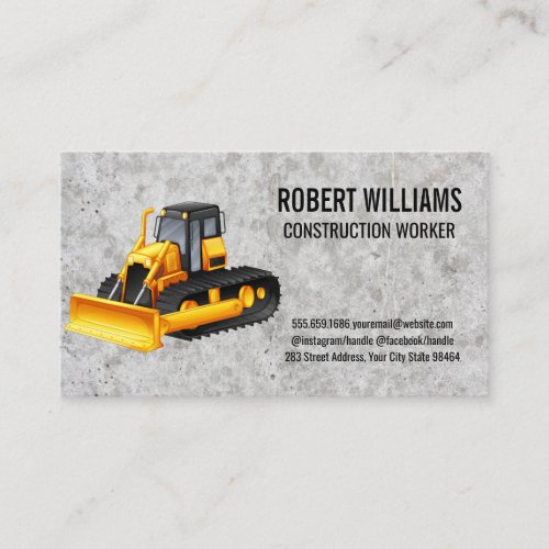 Construction  Bulldozer  Industrial Vehicle Appointment Card