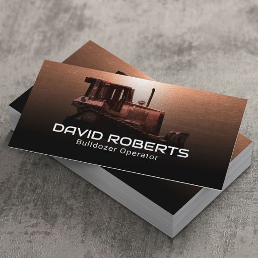Customizable Construction Bulldozer Plant Operator Copper  Business Card