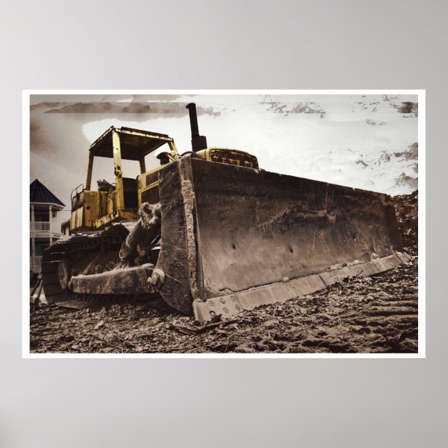 Construction Bulldozer Poster (Front)