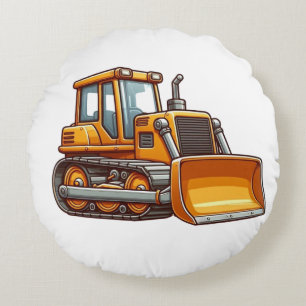 Construction/bulldozer Round Pillow