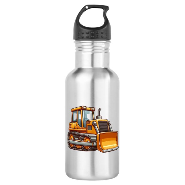 Construction/bulldozer Stainless Steel Water Bottle (Front)