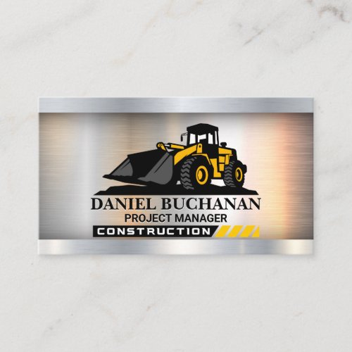 Construction Bulldozer Vehicle Business Card
