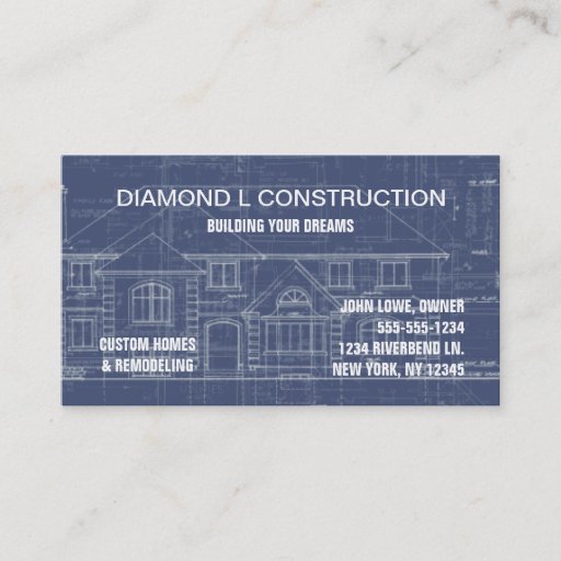 Customizable Construction business card