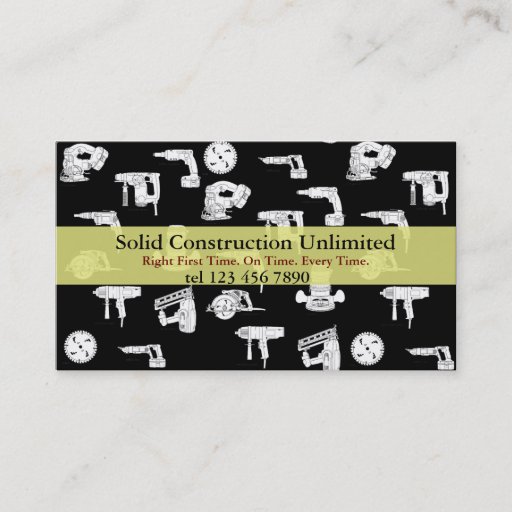 Customizable construction business card