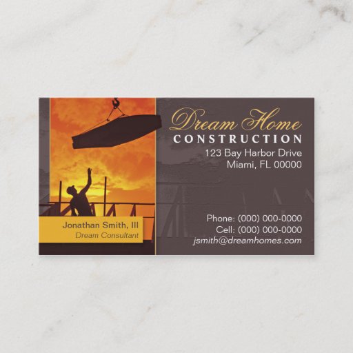 Customizable Construction Business Card