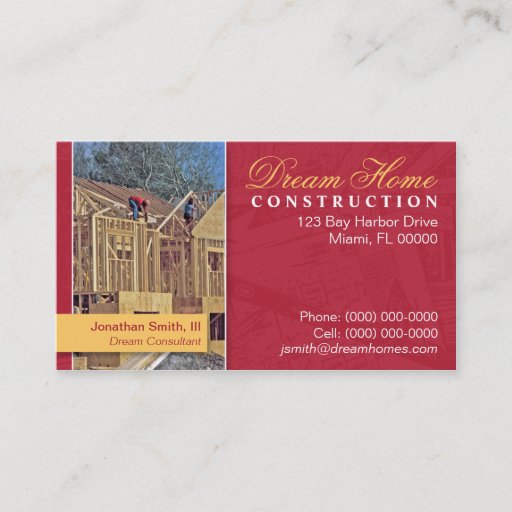 Customizable Construction Business Card