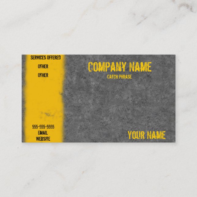 Construction business card (Front)