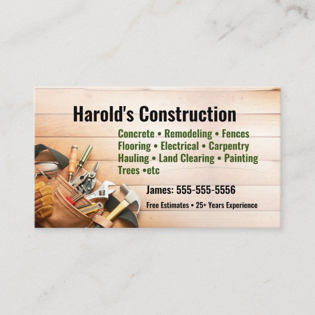 Construction Business Card (Front)