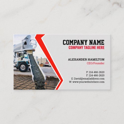 Construction Business Card Concretes Editable 