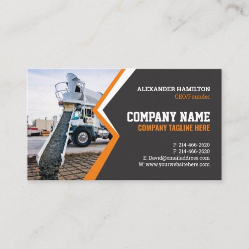 Construction Business Card Concretes Editable 