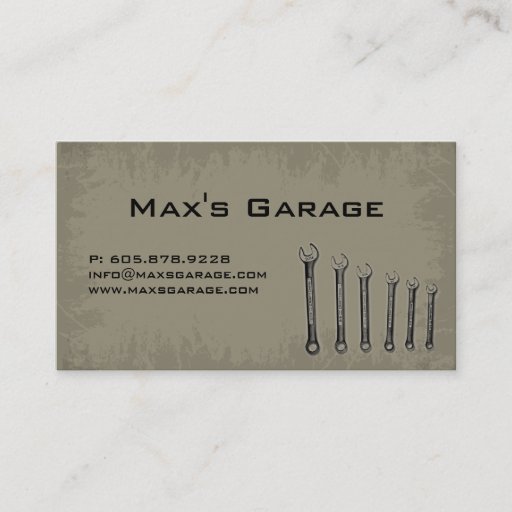 Customizable Construction Business Card Contractor Wrenches