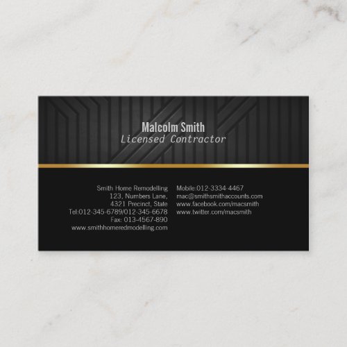 Construction Business Card Dark Texture