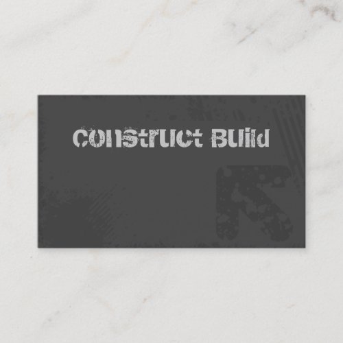 Construction Business Card Grunge gray
