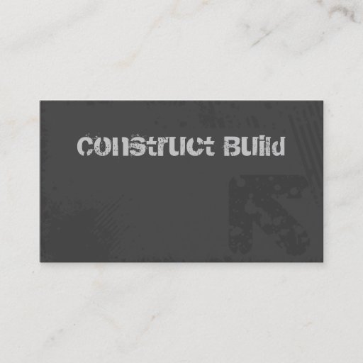 Customizable Construction Business Card Grunge gray