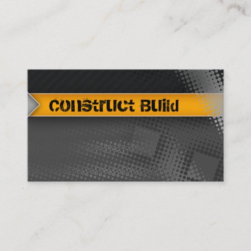 Construction Business Card Grunge gray dots