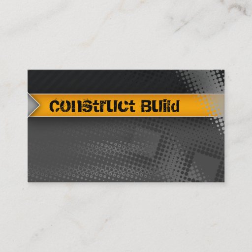 Customizable Construction Business Card Grunge gray dots