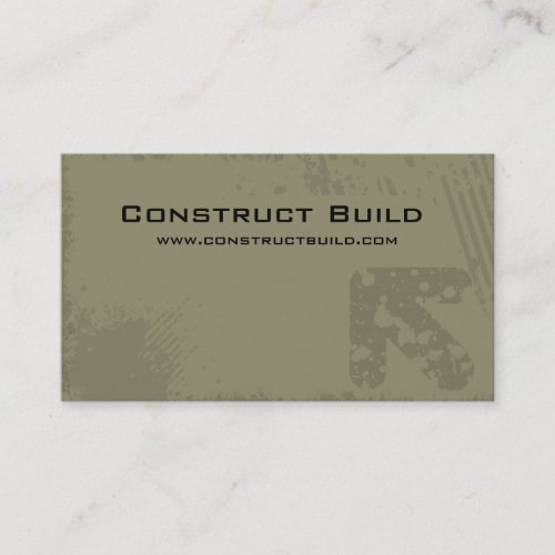 Construction Business Card Grunge green