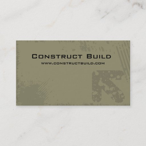 Customizable Construction Business Card Grunge green