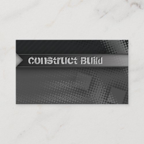 Construction Business Card Grunge metal dots