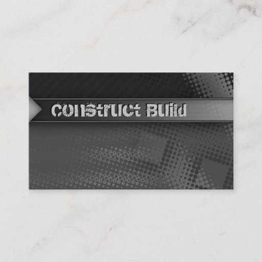 Customizable Construction Business Card Grunge metal dots