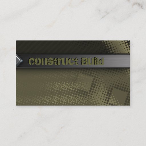 Customizable Construction Business Card Grunge metal dots green