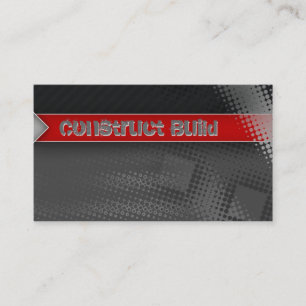 Construction Business Card Grunge red dots