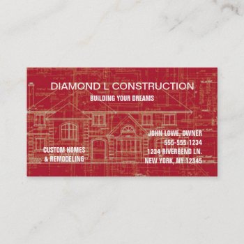 Construction Business Card Red by aaronsgraphics at Zazzle