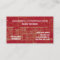 Construction business card Red