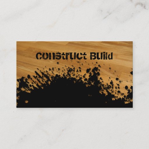 Customizable Construction Business Card Splash Wood Flooring
