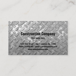 Construction business card template Steel plate