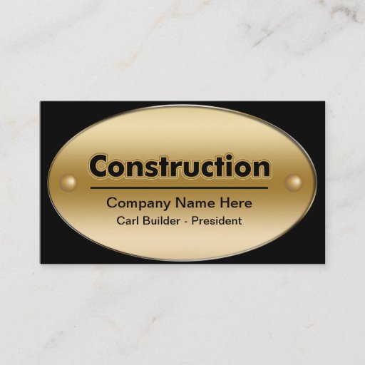 Customizable Construction Business Cards