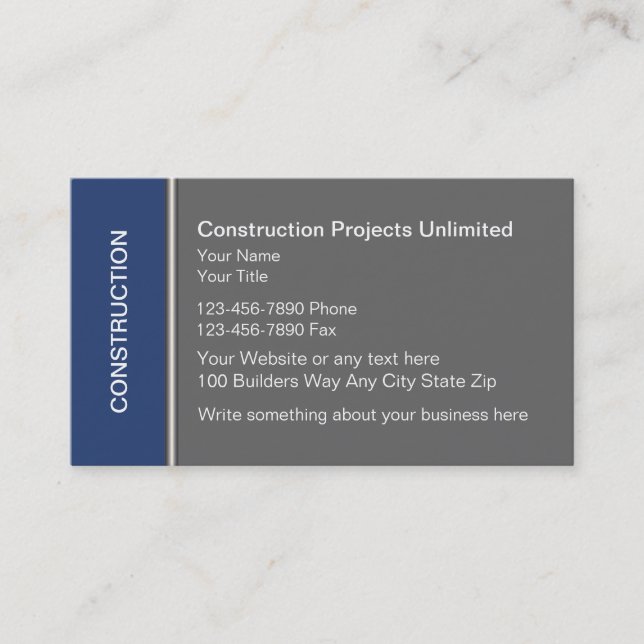Construction Business Cards (Front)