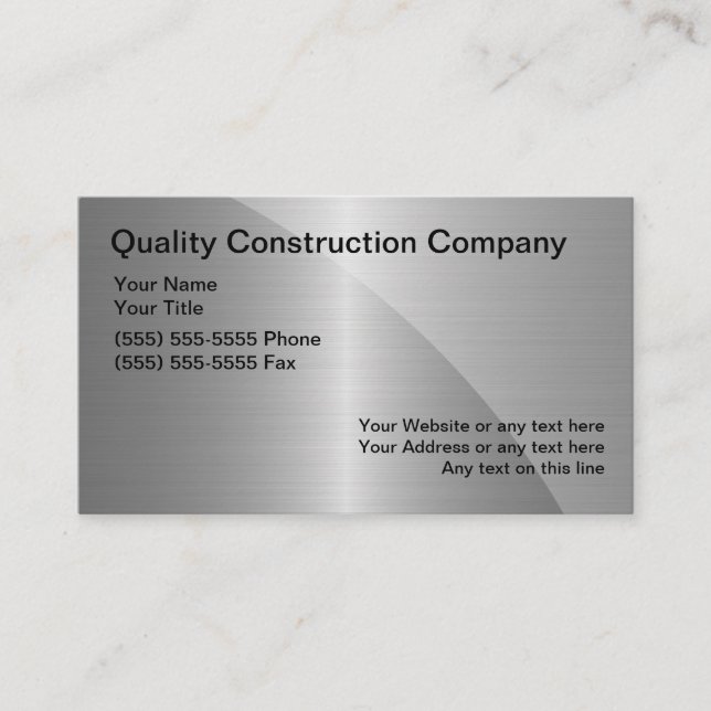 Construction Business Cards (Front)