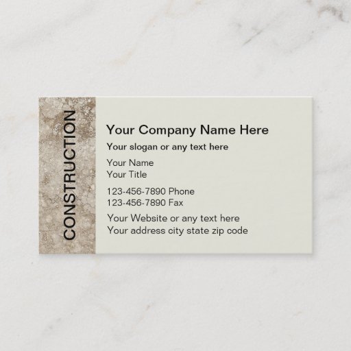 Customizable Construction Business Cards
