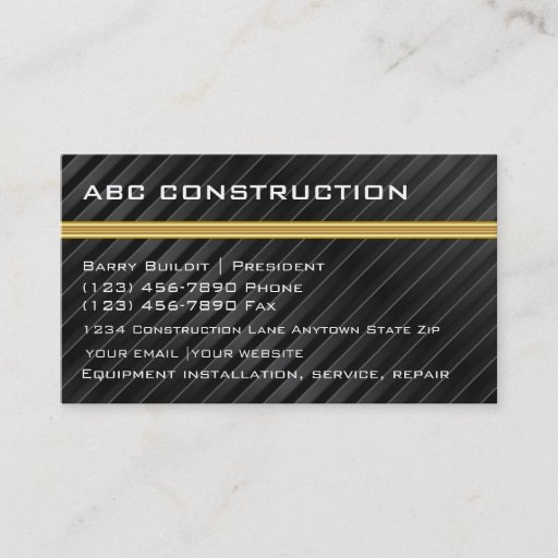 Customizable Construction Business Cards