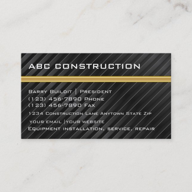 Construction Business Cards (Front)