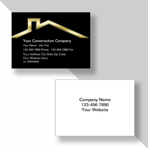 Customizable Construction Business Cards