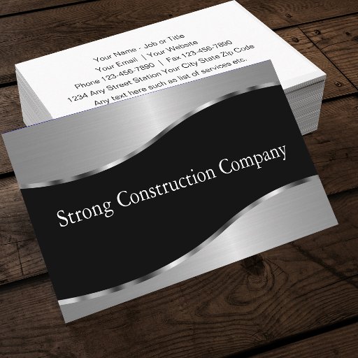 Customizable Construction Business Cards