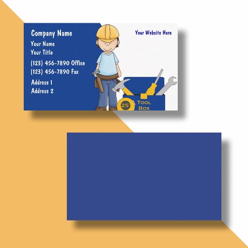 Customizable Construction Business Cards