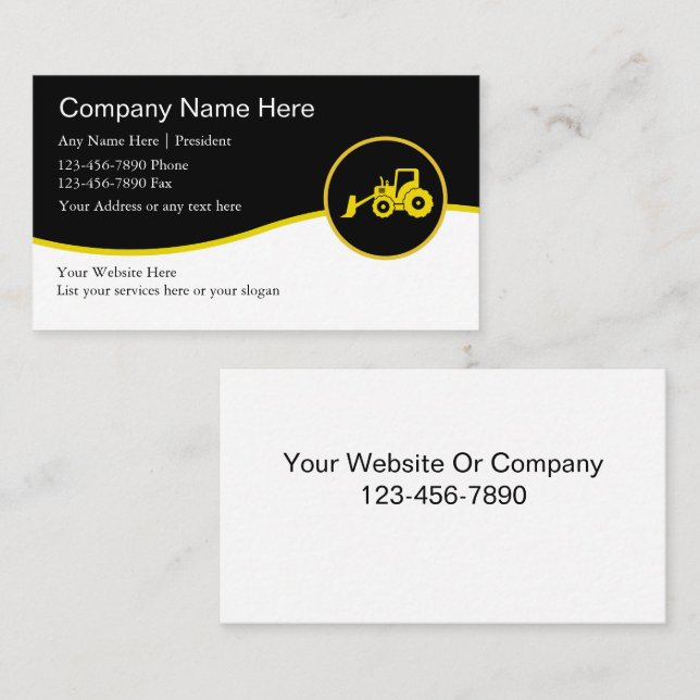Construction Business Cards (Front/Back)