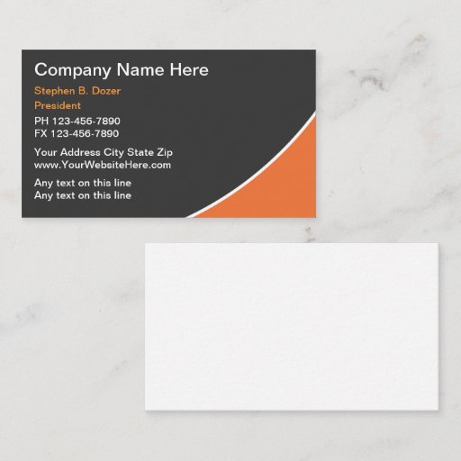 Customizable Construction Business Cards
