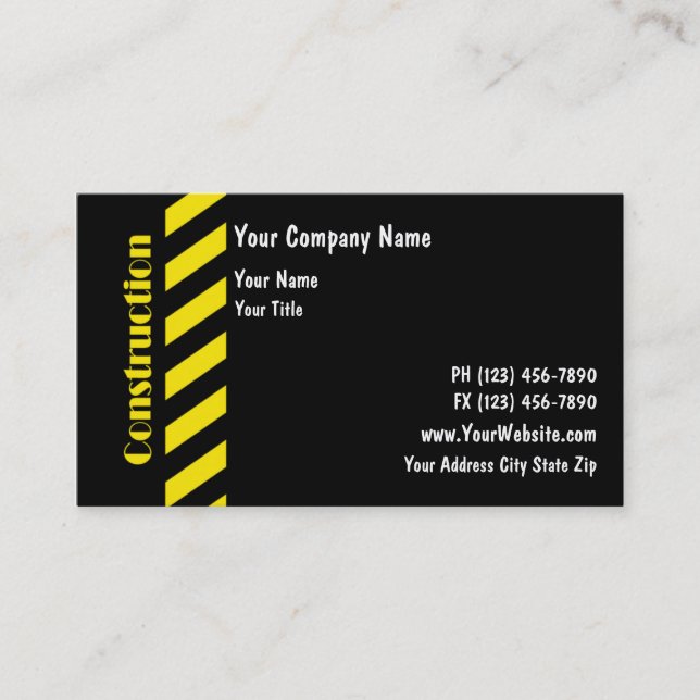 Construction Business Cards (Front)
