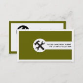 Construction business cards olive green (Front/Back)